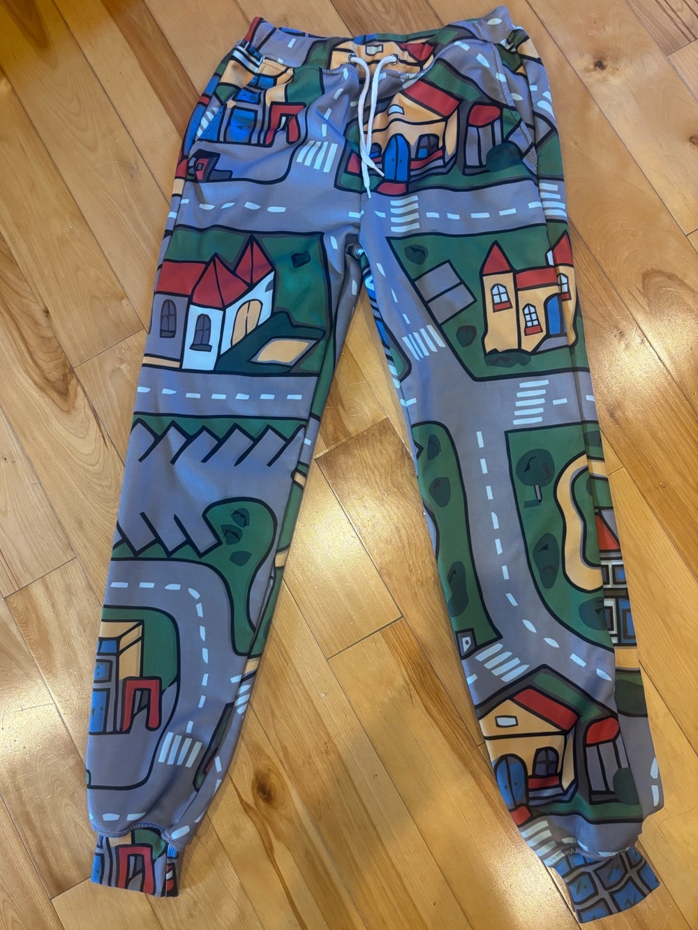SoScribbly Toy Car Mat Road Map Graphic Joggers Pants L